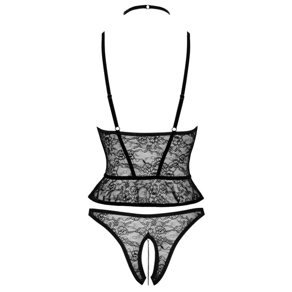 Abierta Fina Longline Bra and Crotchless String (3 Sizes Available) - Extreme Toyz Singapore - https://extremetoyz.com.sg - Sex Toys and Lingerie Online Store - Bondage Gear / Vibrators / Electrosex Toys / Wireless Remote Control Vibes / Sexy Lingerie and Role Play / BDSM / Dungeon Furnitures / Dildos and Strap Ons / Anal and Prostate Massagers / Anal Douche and Cleaning Aide / Delay Sprays and Gels / Lubricants and more...  Edit alt text