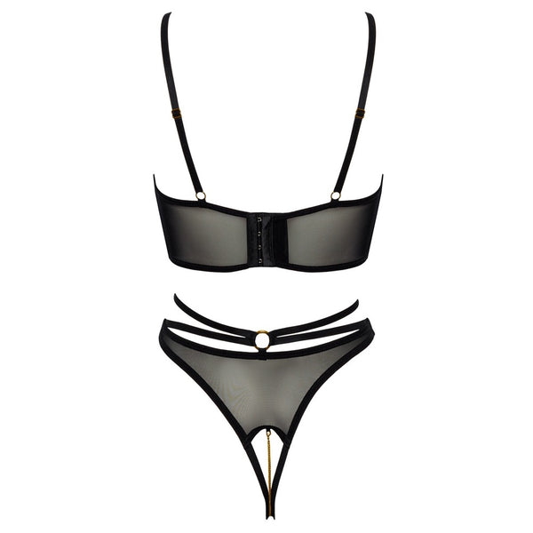 Abierta Fina Shelf Bra and Crotchless String (3 Sizes Available) - Extreme Toyz Singapore - https://extremetoyz.com.sg - Sex Toys and Lingerie Online Store - Bondage Gear / Vibrators / Electrosex Toys / Wireless Remote Control Vibes / Sexy Lingerie and Role Play / BDSM / Dungeon Furnitures / Dildos and Strap Ons  / Anal and Prostate Massagers / Anal Douche and Cleaning Aide / Delay Sprays and Gels / Lubricants and more...