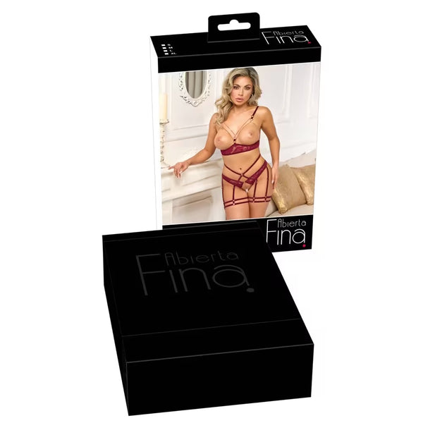 Open Red Lace Set
