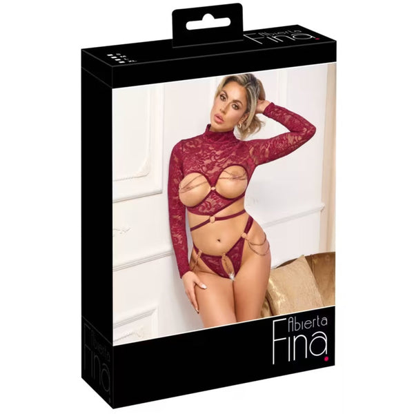 Open Red Lace Body