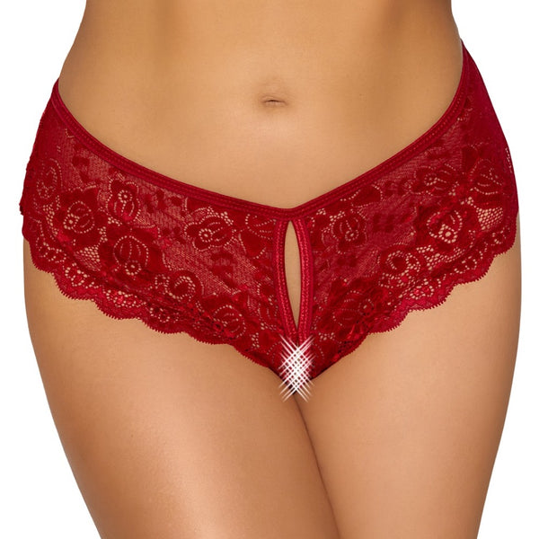 Cottelli Collection Crotchless Red Panty (4 Sizes Available) - Extreme Toyz Singapore - https://extremetoyz.com.sg - Sex Toys and Lingerie Online Store - Bondage Gear / Vibrators / Electrosex Toys / Wireless Remote Control Vibes / Sexy Lingerie and Role Play / BDSM / Dungeon Furnitures / Dildos and Strap Ons  / Anal and Prostate Massagers / Anal Douche and Cleaning Aide / Delay Sprays and Gels / Lubricants and more...