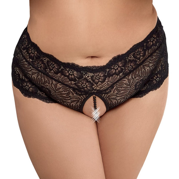 Cottelli Collection Plus Size Panties With Pearl Chain (5 Sizes Available) - Extreme Toyz Singapore - https://extremetoyz.com.sg - Sex Toys and Lingerie Online Store - Bondage Gear / Vibrators / Electrosex Toys / Wireless Remote Control Vibes / Sexy Lingerie and Role Play / BDSM / Dungeon Furnitures / Dildos and Strap Ons  / Anal and Prostate Massagers / Anal Douche and Cleaning Aide / Delay Sprays and Gels / Lubricants and more...