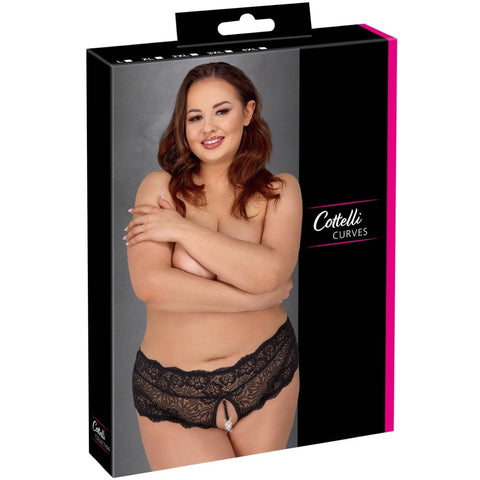 Cottelli Collection Plus Size Panties With Pearl Chain (5 Sizes Available) - Extreme Toyz Singapore - https://extremetoyz.com.sg - Sex Toys and Lingerie Online Store - Bondage Gear / Vibrators / Electrosex Toys / Wireless Remote Control Vibes / Sexy Lingerie and Role Play / BDSM / Dungeon Furnitures / Dildos and Strap Ons  / Anal and Prostate Massagers / Anal Douche and Cleaning Aide / Delay Sprays and Gels / Lubricants and more...