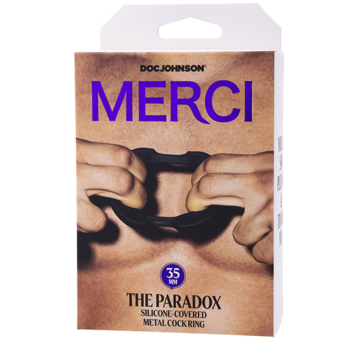 Doc Johnson Merci The Paradox Silicone-Covered Metal Cock Ring - 35mm - Extreme Toyz Singapore - https://extremetoyz.com.sg - Sex Toys and Lingerie Online Store - Bondage Gear / Vibrators / Electrosex Toys / Wireless Remote Control Vibes / Sexy Lingerie and Role Play / BDSM / Dungeon Furnitures / Dildos and Strap Ons &nbsp;/ Anal and Prostate Massagers / Anal Douche and Cleaning Aide / Delay Sprays and Gels / Lubricants and more...