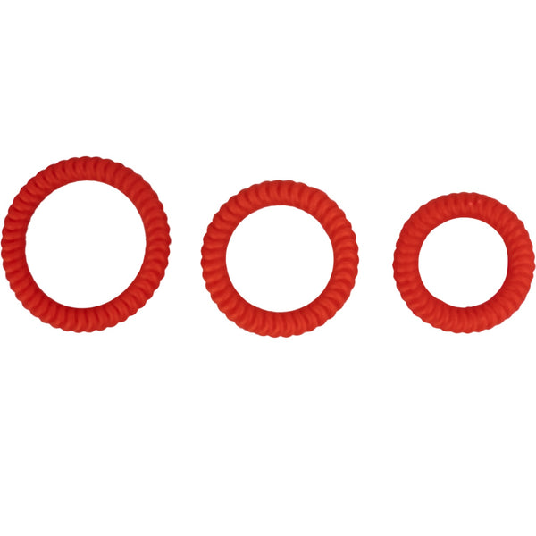 Ram Ultra Cocksweller Silicone Cockrings - Red