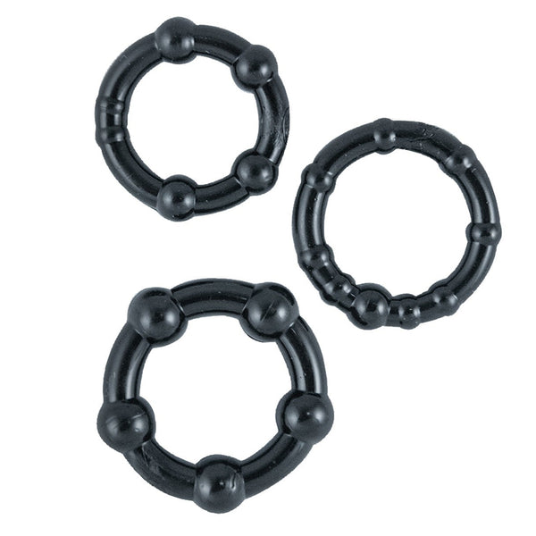 Ram Beaded Cockrings - Black