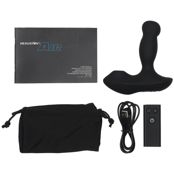 Revo Air Remote Control Rechargeable Rotating Prostate Massager with Air Suction Technology