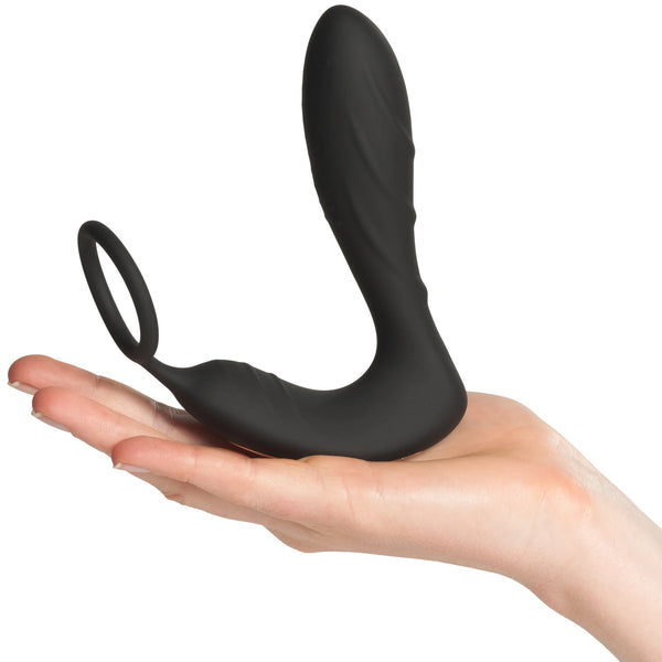 Ouch! Remote Controlled E-Stim & Vibrating Butt Plug with Cock Ring