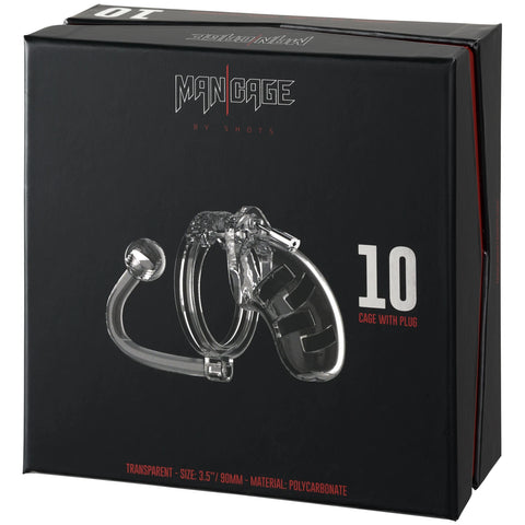 MANCAGE Chastity Cage Model 10 Chastity Cock Cage with Plug - Clear