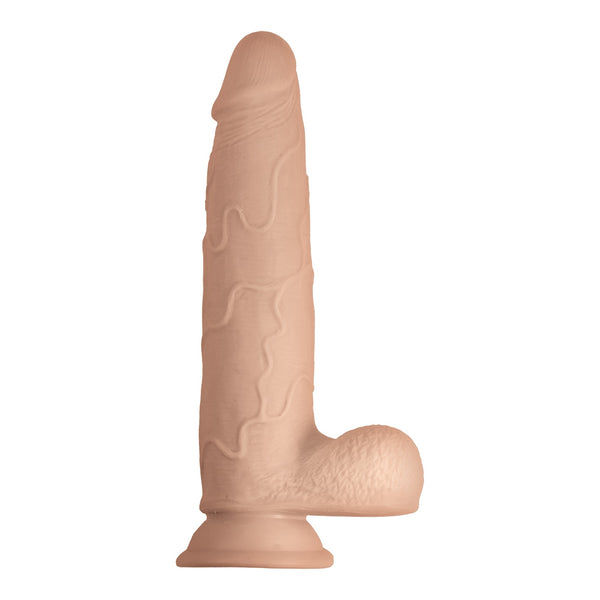 RealCocks #9 Dual Layered 9" Thick Dildo with Balls - Light