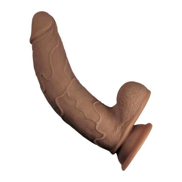 RealCocks #9 Dual Layered 9" Thick Dildo with Balls - Brown