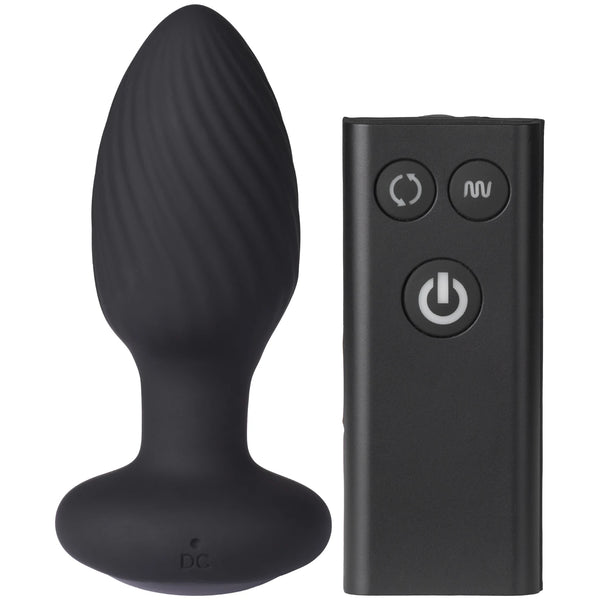 Tornado Remote Control Rechargeable Rotating & Vibrating Butt Plug - Small