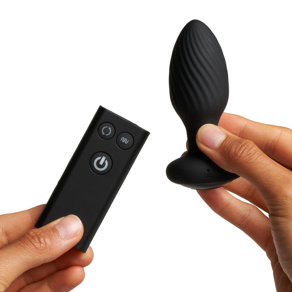 Tornado Remote Control Rechargeable Rotating & Vibrating Butt Plug - Small