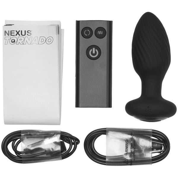 Tornado Remote Control Rechargeable Rotating & Vibrating Butt Plug - Small