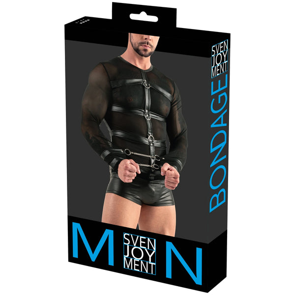 Men's Long Sleeved Top With Harness And Restraints