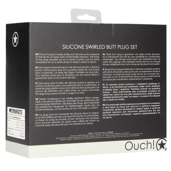 Ouch! Swirled Butt Plug Set