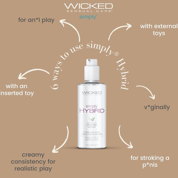 Wicked Sensual Care Simply Hybrid Lubricant - Extreme Toyz Singapore - https://extremetoyz.com.sg - Sex Toys and Lingerie Online Store - Bondage Gear / Vibrators / Electrosex Toys / Wireless Remote Control Vibes / Sexy Lingerie and Role Play / BDSM / Dungeon Furnitures / Dildos and Strap Ons &nbsp;/ Anal and Prostate Massagers / Anal Douche and Cleaning Aide / Delay Sprays and Gels / Lubricants and more...