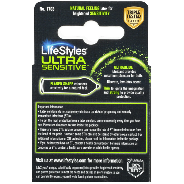 Ultra Sensitive Lubricated Condoms - 3 Pack