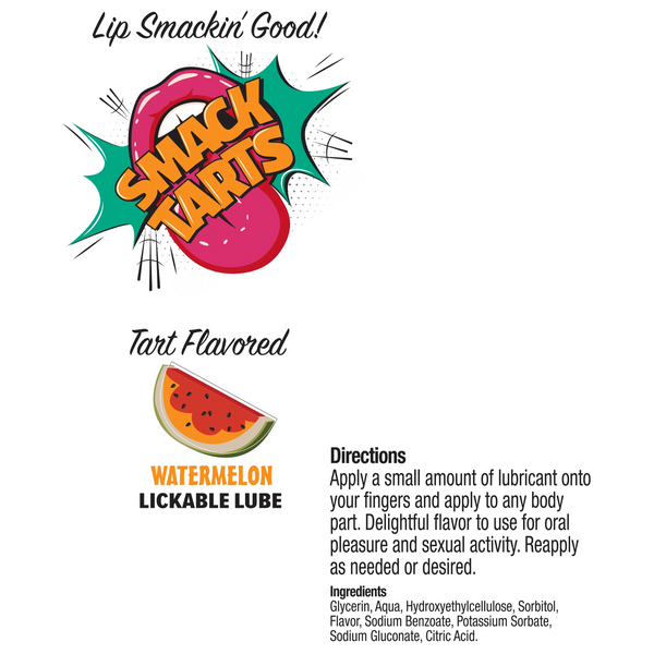 Smack Tarts Watermelon Lickable Lubricant - 2 oz.