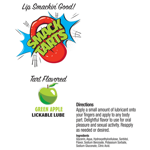 Smack Tarts Green Apple Lickable Lubricant - 2 oz.