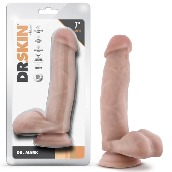 Dr. Skin Dr. Mark  7" Dildo with Balls - Light