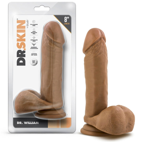 Dr. Skin Dr. William 8" Dildo with Balls - Tan