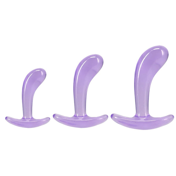 Crystal Jellies Curved Anal Trainer Set - Purple