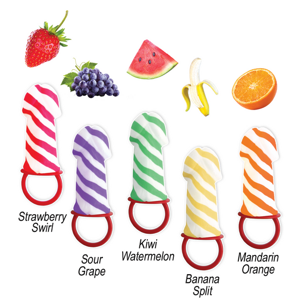 Candy Stripers Pecker Ring Pops  - 36 Packs