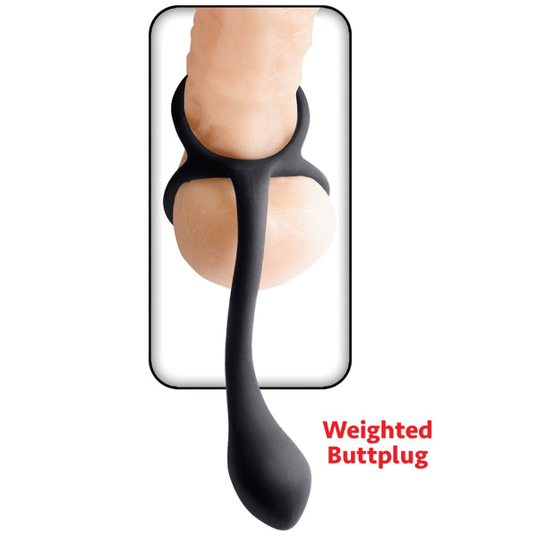 My Cock Ring Silicone Scrotum Ring with Weighted Butt Plug