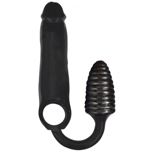 Rooster XXXPander Sheath with Ribbed Plug - Black
