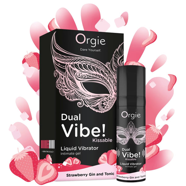 Dual Vibe! Kissable Liquid Vibrator - Strawberry Gin & Tonic 15ml