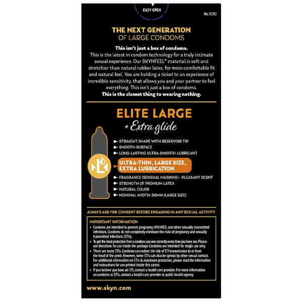 Elite Large + Extra Glide Condoms - 10 Pack