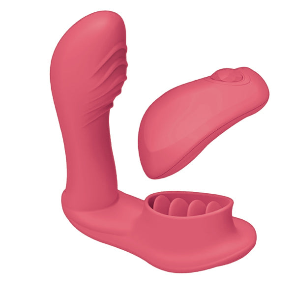 Blaze Remote Control Satisfier Rechargeable G-Spot & Clitoral Massager - Coral