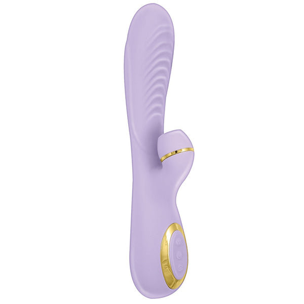 Vibes of New York Rechargeable Ribbed Clitoral Suction Rabbit Massager