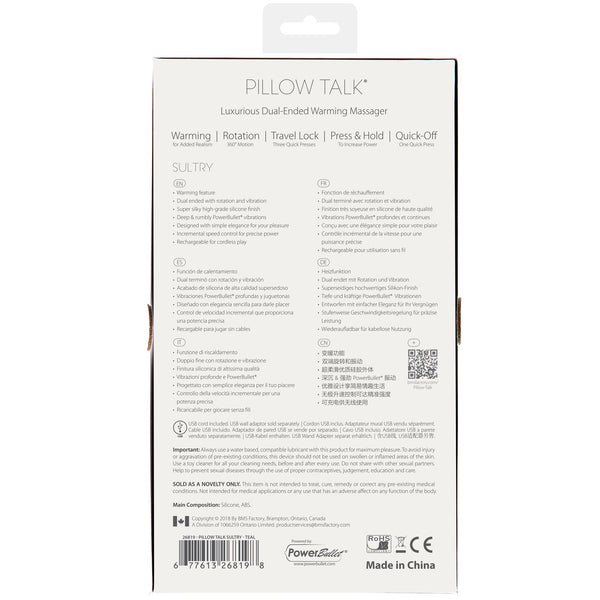 Pillow Talk Sultry Luxurious Dual-Ended Wand Massager