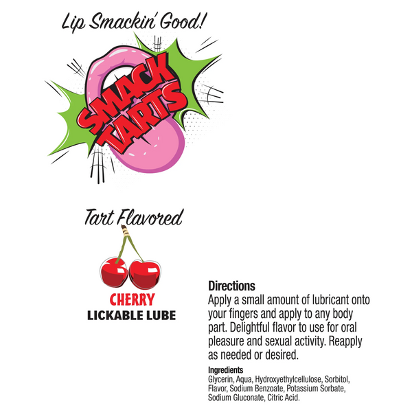Smack Tarts Cherry Lickable Lubricant - 2 oz.