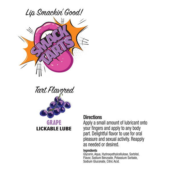 Smack Tarts Grape Lickable Lubricant - 2 oz.