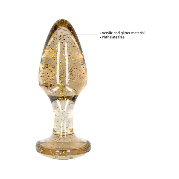 Ouch! Golden Glitter Butt Plug Set - Acrylic
