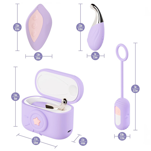 Play With Me Snapstar 4 Piece Remote Control Vibrator Set with Charging Case