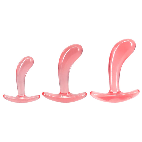 Crystal Jellies Curved Anal Trainer Set - Pink