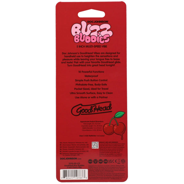 GoodHead Buzz Buddies 5" Muti-Speed Vibe - Cherries