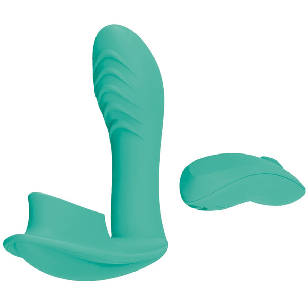 Blaze Remote Control Satisfier Rechargeable G-Spot & Clitoral Massager - Aqua