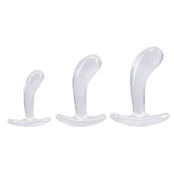 Crystal Jellies Curved Anal Trainer Set - Clear