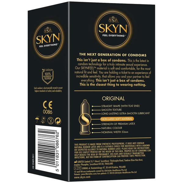SKYN Original Natural Feeling Condoms - 20 Pack - Extreme Toyz Singapore - https://extremetoyz.com.sg - Sex Toys and Lingerie Online Store - Bondage Gear / Vibrators / Electrosex Toys / Wireless Remote Control Vibes / Sexy Lingerie and Role Play / BDSM / Dungeon Furnitures / Dildos and Strap Ons  / Anal and Prostate Massagers / Anal Douche and Cleaning Aide / Delay Sprays and Gels / Lubricants and more...