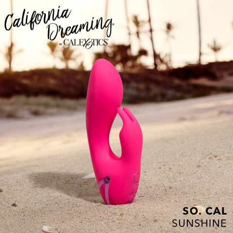 CalExotics California Dreaming So. Cal Sunshine Rechargeable Rabbit Vibrator - Extreme Toyz Singapore - https://extremetoyz.com.sg - Sex Toys and Lingerie Online Store - Bondage Gear / Vibrators / Electrosex Toys / Wireless Remote Control Vibes / Sexy Lingerie and Role Play / BDSM / Dungeon Furnitures / Dildos and Strap Ons / Anal and Prostate Massagers / Anal Douche and Cleaning Aide / Delay Sprays and Gels / Lubricants and more...