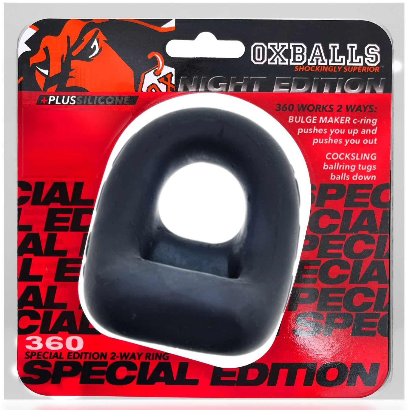 360 PLUS+silicone™ 2-Way Cockring + Ballsling - Special Edition