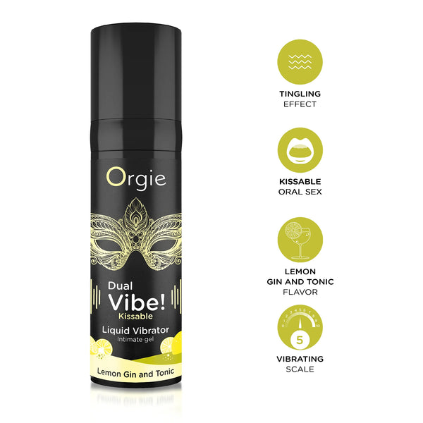 Dual Vibe! Kissable Liquid Vibrator - Lemon Gin & Tonic 15ml