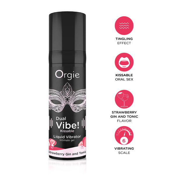 Dual Vibe! Kissable Liquid Vibrator - Strawberry Gin & Tonic 15ml