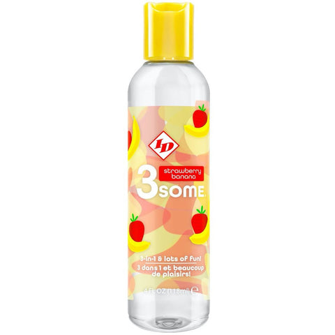 ID Lubricants 3SOME 3-in-1 Strawberry Banana Flavored Lubricant  - 118ml - Extreme Toyz Singapore - https://extremetoyz.com.sg - Sex Toys and Lingerie Online Store - Bondage Gear / Vibrators / Electrosex Toys / Wireless Remote Control Vibes / Sexy Lingerie and Role Play / BDSM / Dungeon Furnitures / Dildos and Strap Ons  / Anal and Prostate Massagers / Anal Douche and Cleaning Aide / Delay Sprays and Gels / Lubricants and more...