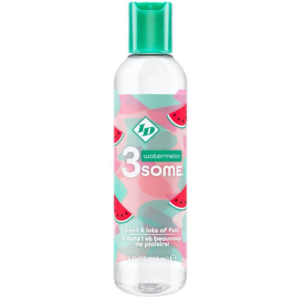 ID Lubricants 3SOME 3-in-1 Watermelon Flavored Lubricant  - 118ml - Extreme Toyz Singapore - https://extremetoyz.com.sg - Sex Toys and Lingerie Online Store - Bondage Gear / Vibrators / Electrosex Toys / Wireless Remote Control Vibes / Sexy Lingerie and Role Play / BDSM / Dungeon Furnitures / Dildos and Strap Ons  / Anal and Prostate Massagers / Anal Douche and Cleaning Aide / Delay Sprays and Gels / Lubricants and more...